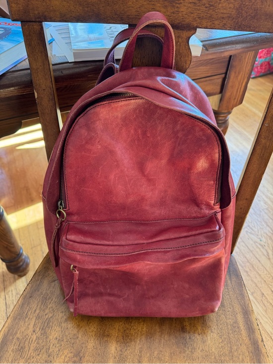 Madewell Red Leather Backpack - Classic Everyday Carry